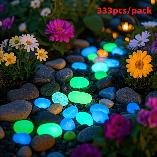 Glow in the Dark Garden Pebbles (333 Pack)